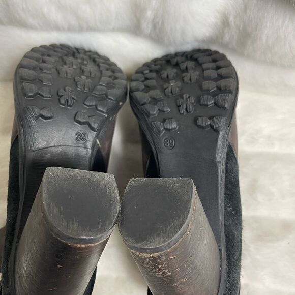 Rebels leader taupe and black suede ankle boots with strap buckle EUR SZ 39 - Picture 7 of 10